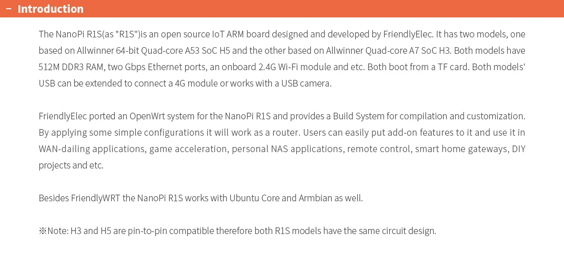 RealQvol FriendlyARM NanoPi R1S портативный маленький путь все Чи H3/H5 двойной гигабитный Ethernet порт 512 М памяти OpenWRT linux pi mini