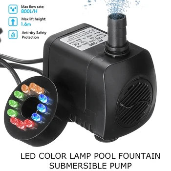 

15W LED Colorful Light Pool Fountain Submersible Pump UK Plug 220V Water Pump Garden Decoration Sitting Type