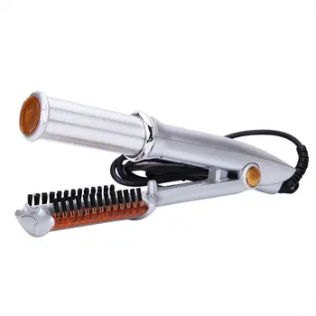 

3 in1 2-Way Rotating Curling Iron Hair Brush Curler Straightener New