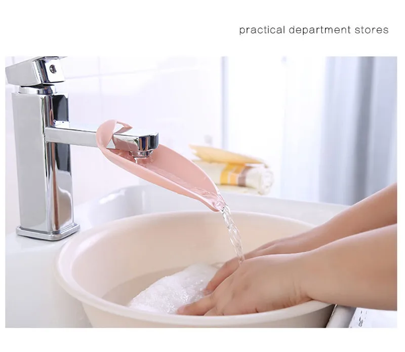 Silicone Faucet Extender Toddler Kids Water Reach Faucet Rubber Hand Washing Bathroom Accessorie Kitchen Save Water Faucet Tools