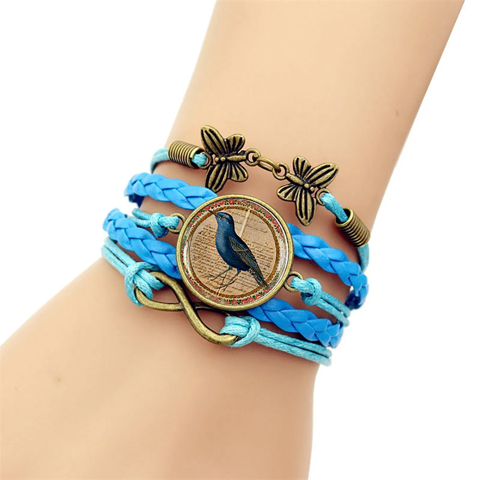 Jungle Animal Parrot Pattern Wide Love Bird Bracelets Bangles 2020 New Fashion Jewelry For Women Charm Girl Christmas Gift | Украшения и