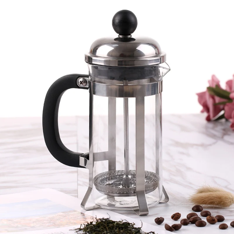 

French Press Coffee Tea Maker Stainless Steel Coffee Press with Filtration System Heat Resistant TP899