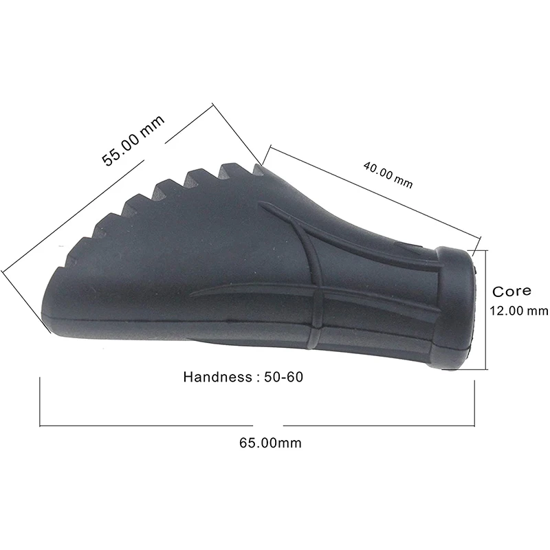 4pcs Walking Pads Rubber Trekking Poles Hiking and Walking Sticks Pads Climb Replacement Alpenstock Black Color