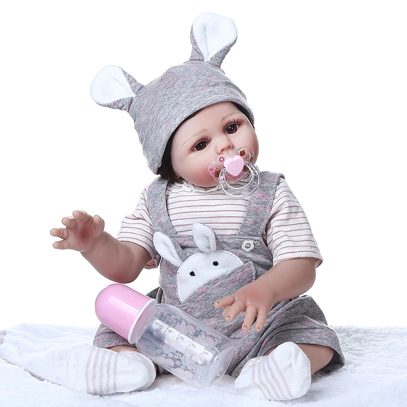 NPK 48 см полное тело Мягкие силиконовые реалистичные гибкие bebe куклы reborn baby cuddly сладкие Премиум Детские куклы с одеялом