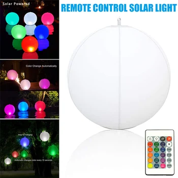

Solar LED Lights Inflatable Floating Pool Waterproof Color Changing Hangable Ball for Pond Pool Patio L5