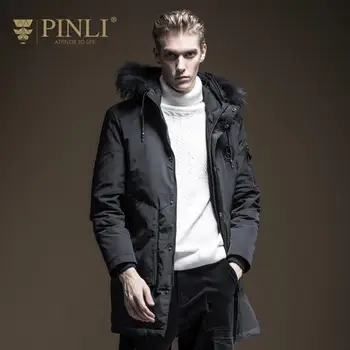 

Sobretudo Rushed Pinli New Winter 2019 Men's Slim Detachable Wool Collar Medium Length Down Jacket B194208810