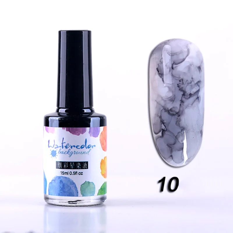 1 шт. DIY акварельные чернила лак для ногтей гель с рисунком цветения дым Smudge лак для маникюра LDO99 - Цвет: 10