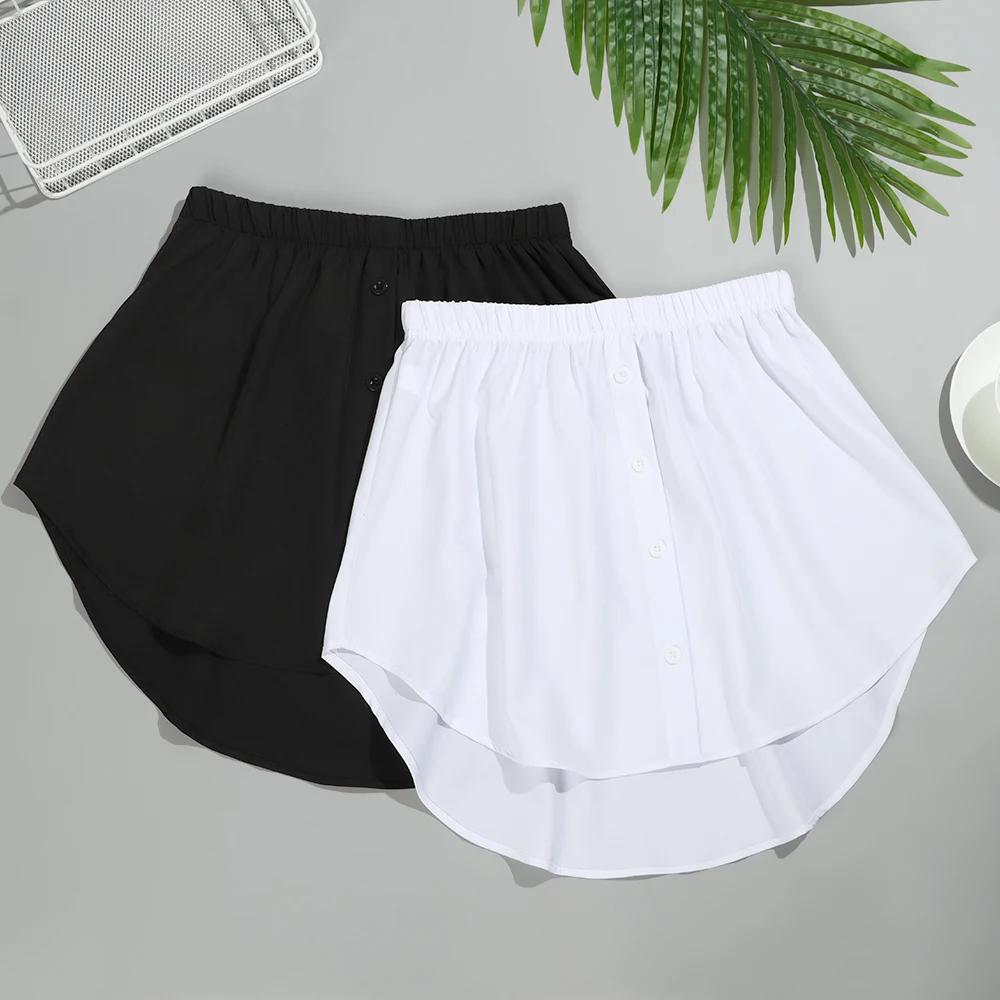 1PC Shirt Extenders Layering Fake Top Lower Sweep Elastic Mini Shirt Hemline Asjustable Half-Length Underskirt False Splitting mini skirts for women