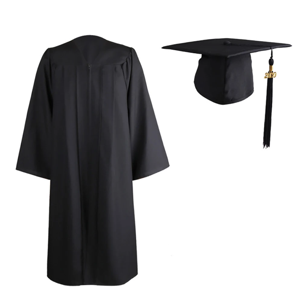 Adult Graduation Gown Long Sleeve University Academic DresS Zip Closure Plus size Robe Mortarboard Cap | Тематическая одежда и
