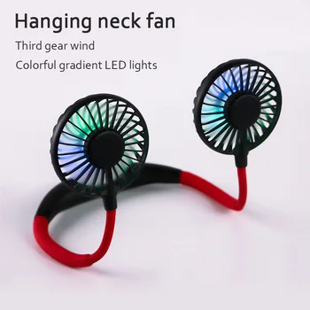 

YosHouse 3-speed Adjustable Neck Dual Cooling Fan USB Mini Sport Fan Hands-free Lazy Neck Cooling Fans Portable Cold Fans