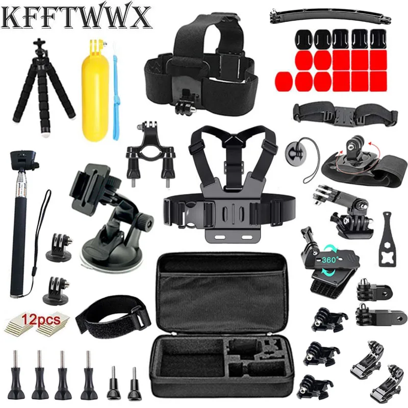 

KFFTWWX Action Camera Accessories Kit for GoPro Hero 10 9 8 7 6 5 4 Hero Session 5 Gopro Max Insta360 SJCAM Yi DJI EKEN AKASO