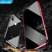 Advaka Магнитный двухсторонний чехол из закаленного стекла с защитой от подтягивания для IPhone X XS XR XS Max 6 8 Plus, чехол для телефона