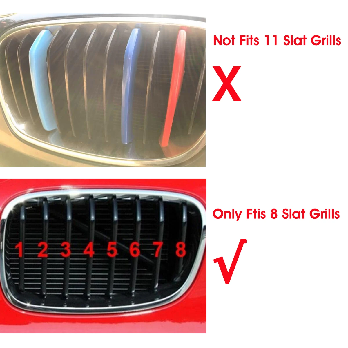 3 шт. трехцветная пластиковая накладка на переднюю решетку для BMW 1 серии F20/F21 12