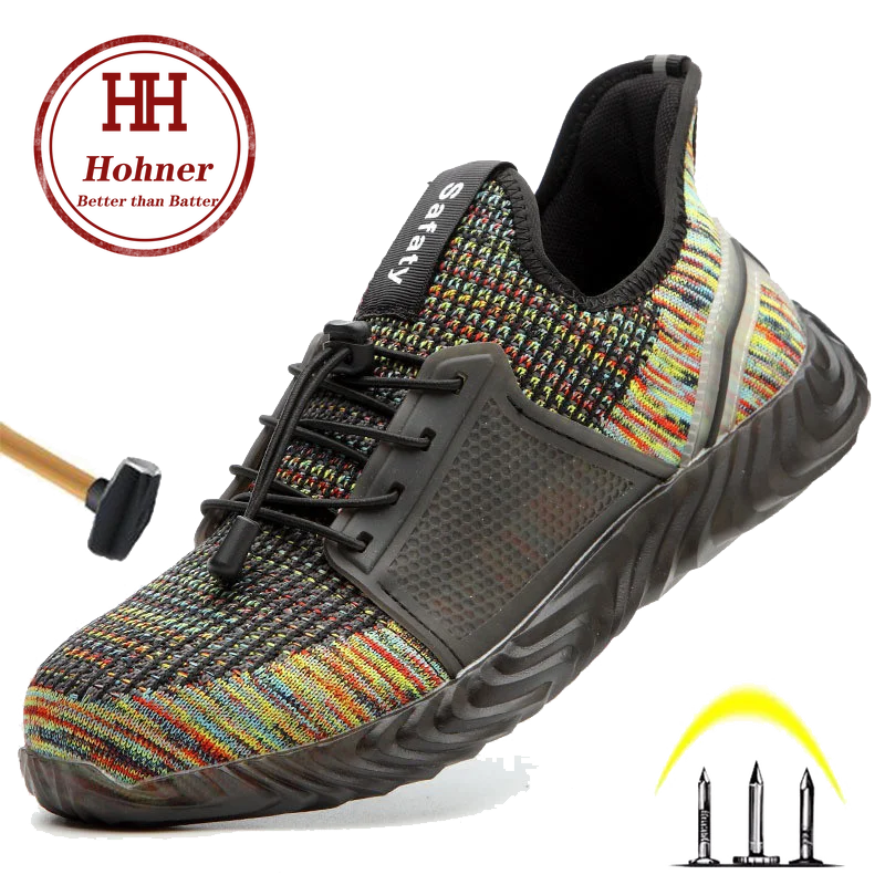 

Hohner Safety Work Shoes Indestructible Men Protection Anti-smashing Boots Breathable Anti-skid Protective Shoes Size Plus 35-48