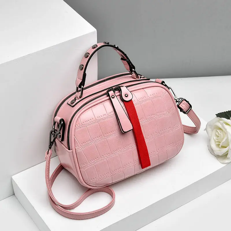Новинка года; модная женская сумка; кожаные сумки на одно плечо; корейский рюкзак; маленькие сумки через плечо с клапаном для женщин; сумки-мессенджеры - Цвет: Pink