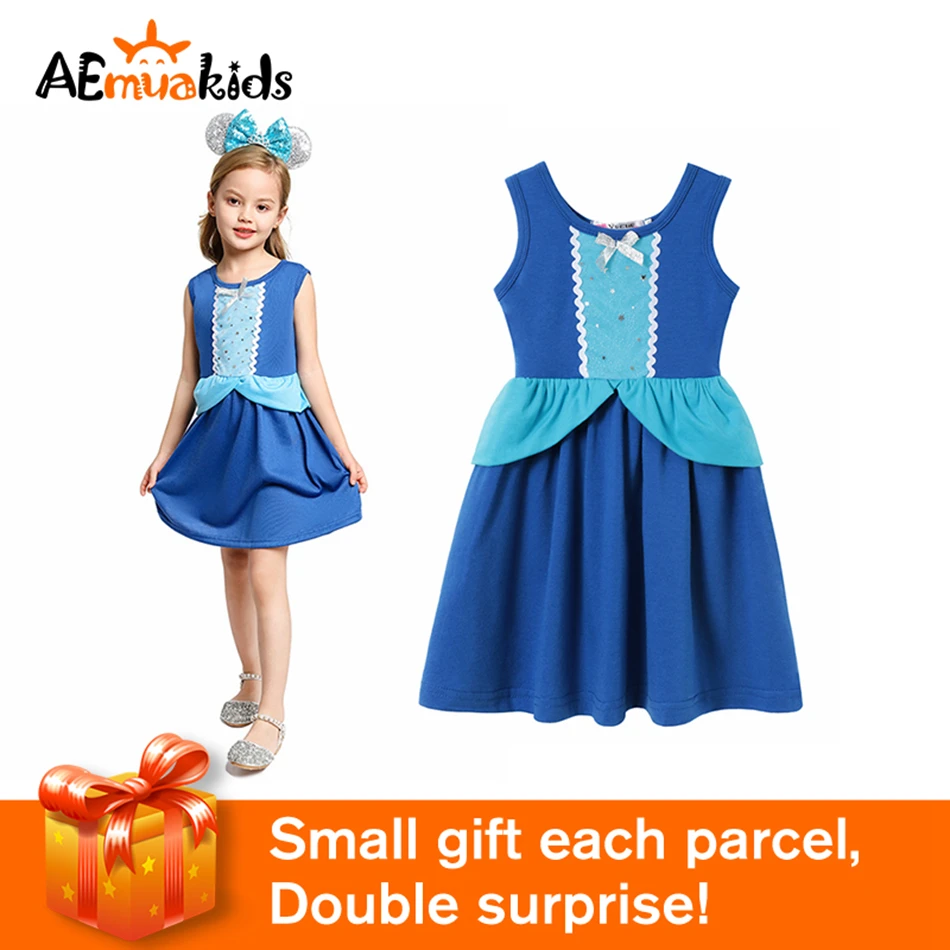 

AEMUAKIDS Lace Bow Cinderella Princess Dress Little Girl Casual Dresses Kids Halloween Party Cosplay Clothing