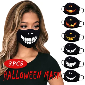 

3/5PCS Washable Reusable Polyester Face Mask Print Halloween Adult Unisex Design Mask Masques Lavables Homme Mascarilla Brillo