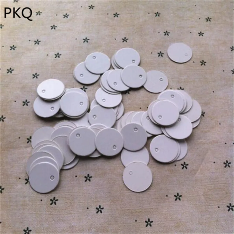100pcs 2cm Kraft Paper Blank Circle Round Packaging Hang Tags Wedding/Birthday Party Candy Boxes Price Labels | Дом и сад