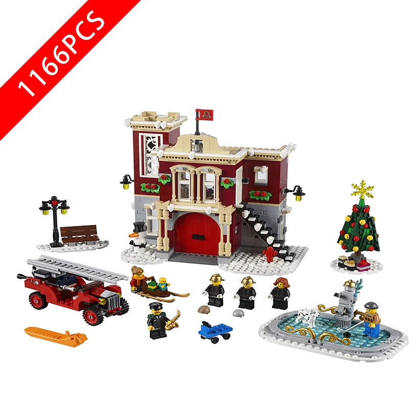 

New Legoings Advanced Model Toys Winter Village Fire Station Compatible Legoingings 10263 Building Blocks for Kids Birthday Gift