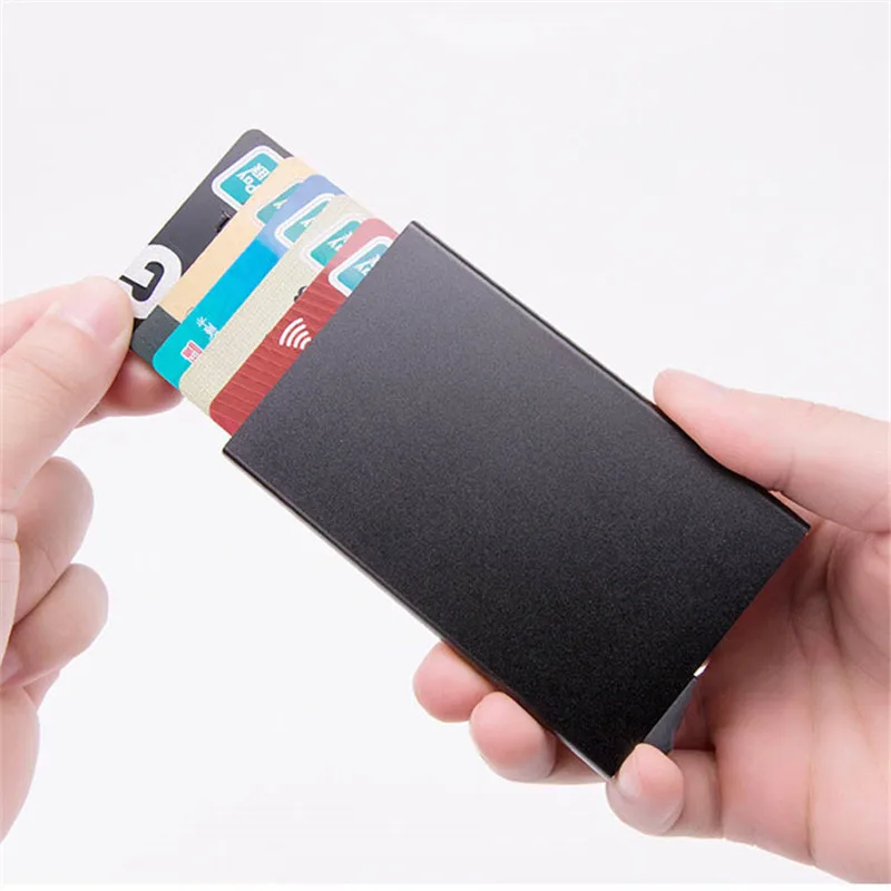 BISI GORO металлический корпус для Карт RFID блокирующий держатель для карт тонкий высококачественный кошелек цветной кошелек мини кредитный держатель для карт