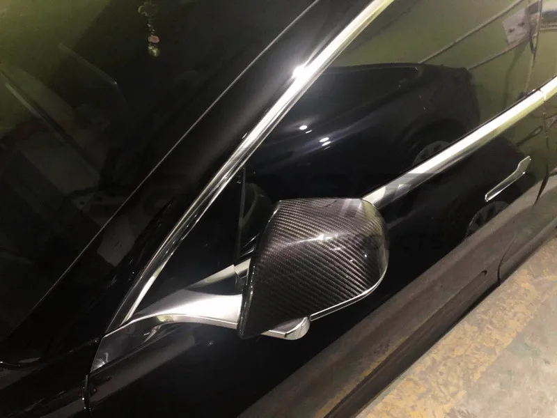 Настоящее сухое углеродное волокно- Tesla модель 3 боковое зеркальное покрытие глянцевая матовая