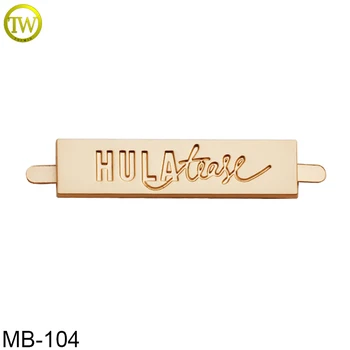 

Custom misty gold bag logo tag label metal clothing logos metal label for bags