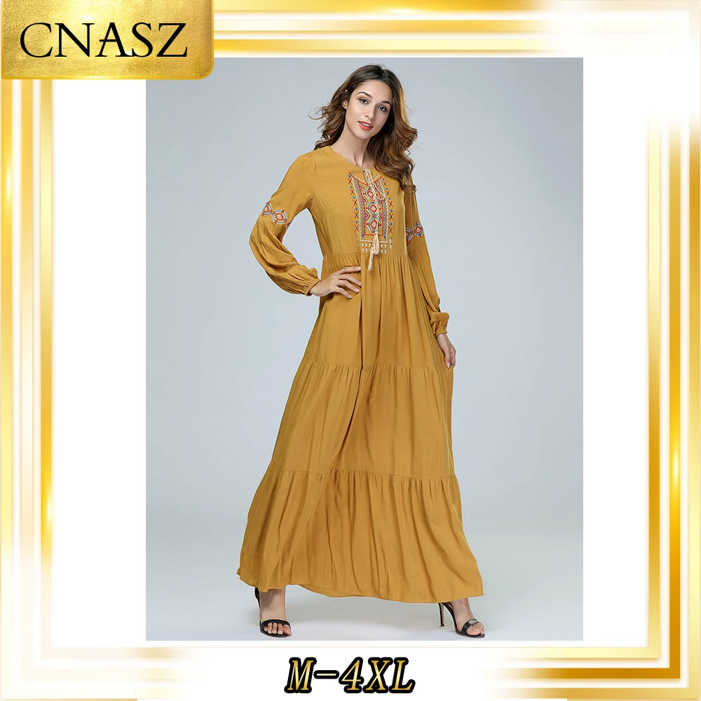 Платье в мусульманском стиле Ближнего Востока простое свободное хлопковое