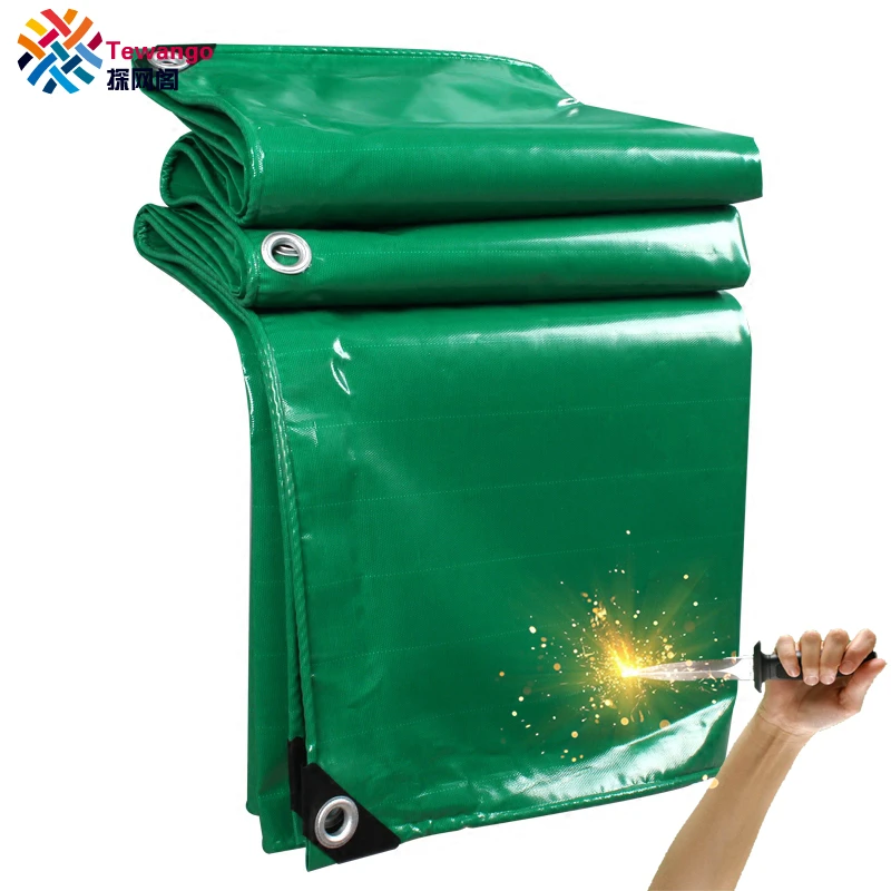 Pvc Coated Tarpaulin Tent Fabric 450gsm Heavy Duty Waterproof Tarp 0