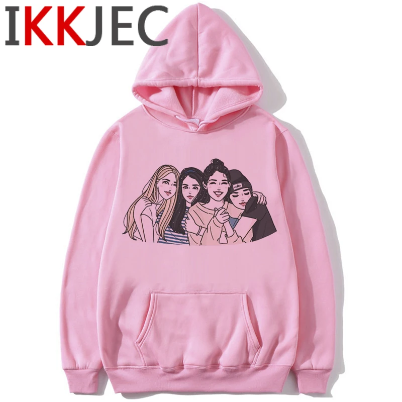 Черно-розовый в вашем районе Harajuku толстовки женские Ullzang Kill This Love Album K-pop Толстовка Jisoo Дженни Лиза Роза толстовка женская - Цвет: 1886