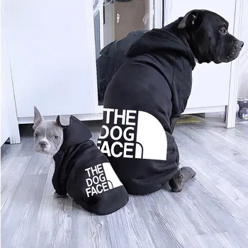 Designer Pet Dog Clothes Sweater, Four Seasons Medium and Large Dog Hoodie The Dog Face Labrador French Bulldog Jacket Clothing 2