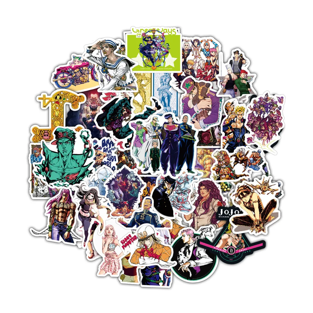 50 JOJO Adventure ПВХ водостойкая клейкая бумага Amazon алиэкспресс Лидер продаж наклейки на бампер граффити клейкая бумага