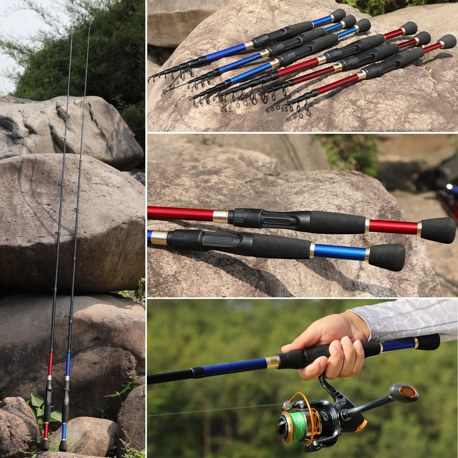 Sougayilang 1.8M -2.4M Spinning Casting Carbon Fiber Telescopic Fishi