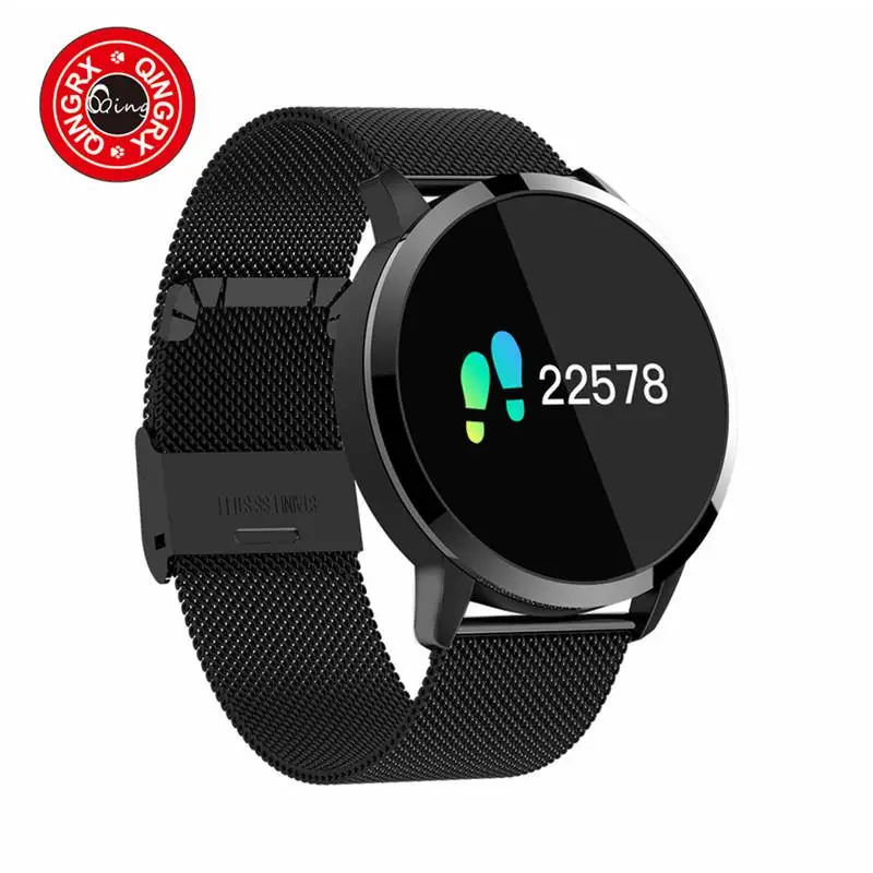 

QINGRX Q8 Smart Watch OLED Color Screen Heart Rate Monitor Blood Pressure Oxygen IP67 Pedometer Fun Game Sport Fitness Watches