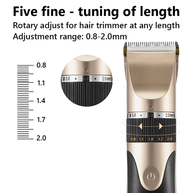 Máquina de Cortar Aparador de Barba Máquina de Corte de Cabelo Corte de Cabelo Profissional Cabelo Barbeiro Recarregável Lâmina Cerâmica Baixo Ruído Adulto Garoto 62 de barba recarregável máquina de corte de