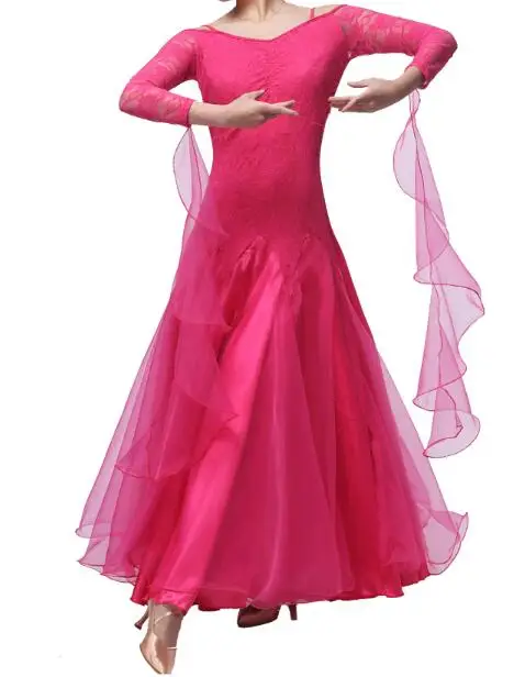 plus size red pink black Ballroom Dress Viennese standard ballroom plus size ballroom dance dresses tango costumes