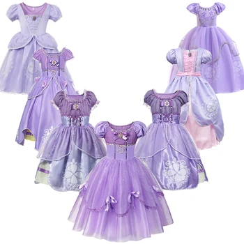 

Infant Baby Girls Sofia Princess Costume Halloween Cosplay Clothes Toddler Party Role-play Kids Fancy Sofia Dresses For Girls