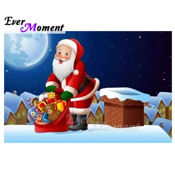 

Ever Moment Diamond Painting Santa Claus Chimney Gift Mosaic Decoration For Home Diamond Embroidery Cross Stitch Handmade 3F2230
