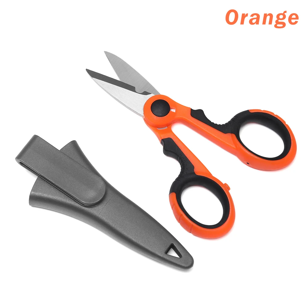 1Set Portable High-Carbon Stainless Steel Mini Scissors& Storage Case Braid Line Lure Cutters Multifunctional Fishing Tools - Цвет: Orange