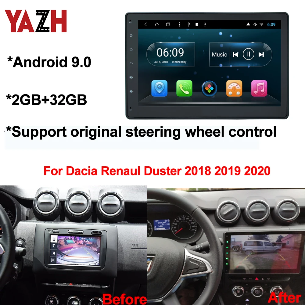 Android 9 0 Автомобильный мультимедийный GPS навигатор для Dacia /Renault Duster 2018 2019 2020 с 10 1 IPS HD