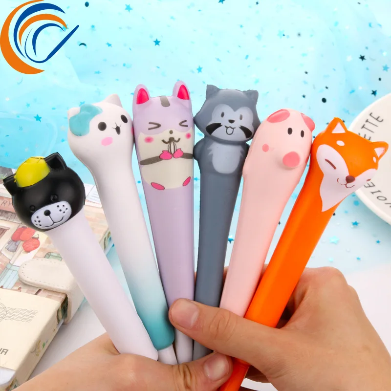 Vent Pen Decompression Pen 27 Pcs Per Set Soft Student Pinch Pen Cartoon Cute Gel Pen Cartoon Cute Japanese School Supplies Pen