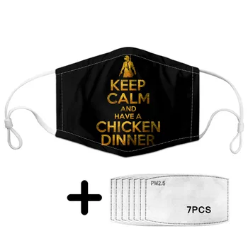 

PUBG Print Mouth Mask Filters for Women Man Uv Protection Mask Unisex Reusable Face Masks PM2.5 Activated Carbon Dust-proof