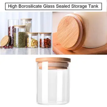 

Transparent High Borosilicate Glass Kitchen Storage Bottle Store Food Ingredient Candy Biscuit Storage Jar Organization