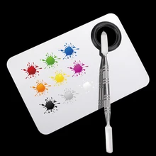 

Stain Steel Nail Art Display Palette Mixing Acrylic UV Gel Polish Painting Drawing DIY Color Mixing Palette Manicure Tools