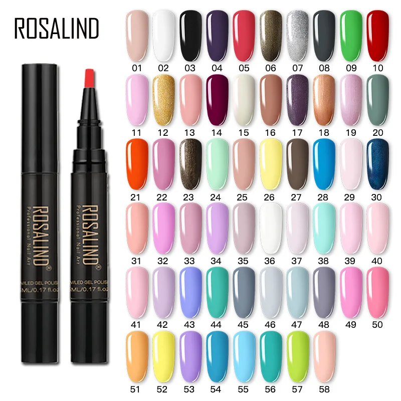 Nail Gel Varnish Pencil One Step Pen No Need Top Base 3 In 1 UV Lacquer Glitter Polish nail art polish set | Красота и здоровье