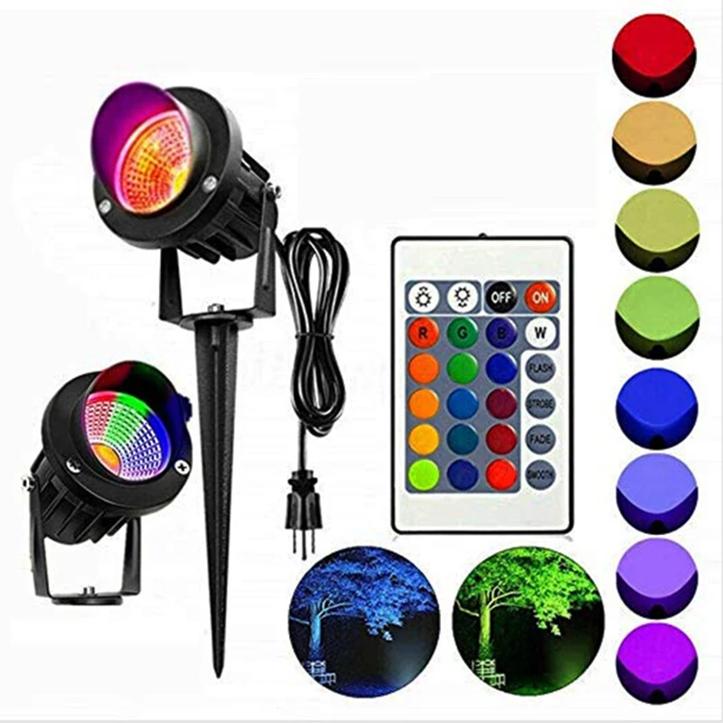 

10W Garden Light EU/US Plug LED Flood Light Outdoor Garden Yard Path Landscape Waterproof Bulbs Lawn Lamp