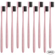 10 шт пшеничная соломинка Экологичная зубная щётка мягкая щетина оральный Антибактериальный уход Экологически чистая зубная щетка для взрослых