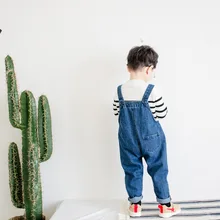 Virgilkids/Детские джинсы на подтяжках детские ковбойские подтяжки в Корейском стиле