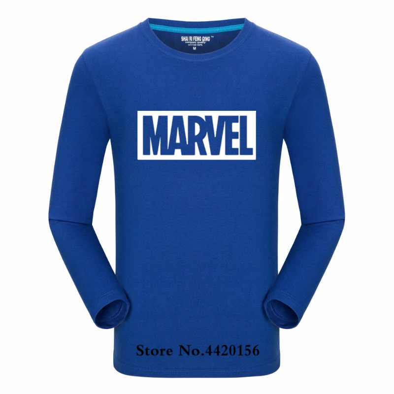 Pop Tide, новая модная футболка Marvel с длинным рукавом, мужской принт супергероев, футболка с круглым вырезом, комическая футболка с надпись Marvel, топы, Мужская одежда, футболка