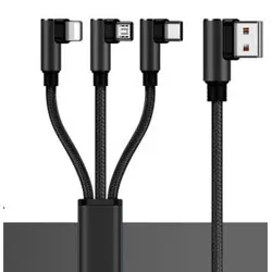 Cafele USB 3 в 1 кабель 1,5 м type-c Usb кабели для iphone Xs Max Ipad Mini1 Xiaomi Mi9 Hua Wei Red rice Note Android samsung - Цвет: Black