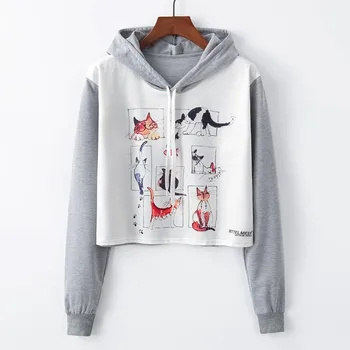 

Animal Print hoodies Warm casual Long Sleeve sweatshirt women autumn winter Drawstring clothes sweat femme girls hot